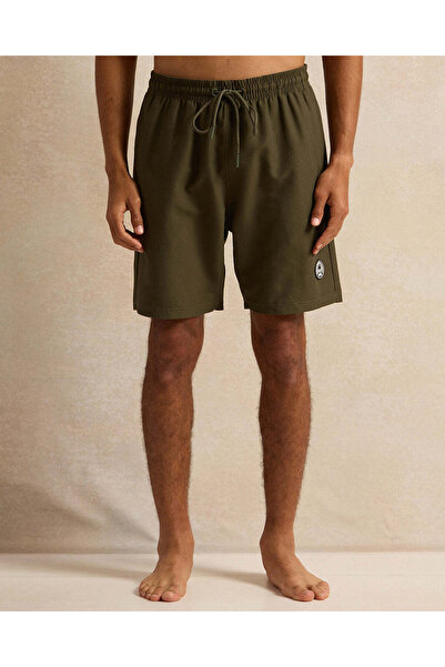 REDTAG Men Olive Plain Active Shorts