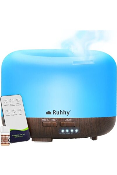Ruhhy 4-in-1 Humidifier with Ionizer, LED Lamp, White/Brown
