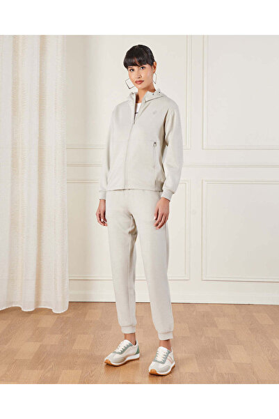 REDTAG Women Ecru Hooded Active Sweatshirt