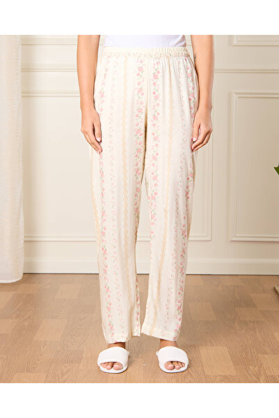 REDTAG Women White Floral Print Collared Pyjama Set (2 Piece)