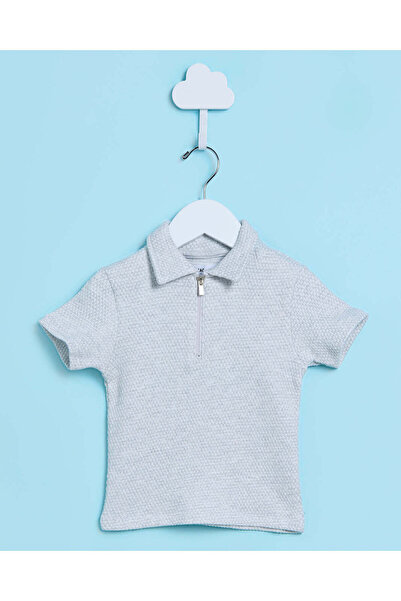 REDTAG Infant Boys Grey Shirt And Shorts Set (2 Piece)