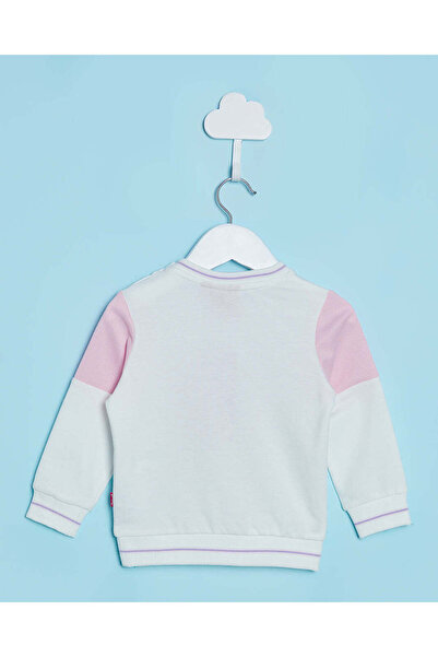 REDTAG Infant Girls White Barbie Printed Sweatshirt