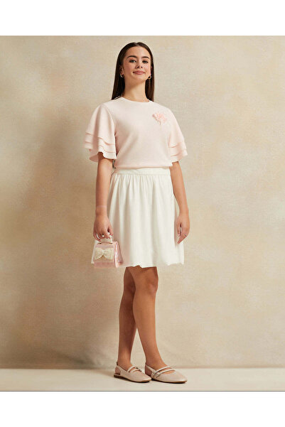 REDTAG Senior Girls White Plain Skirt