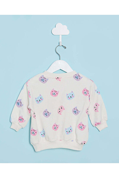 REDTAG Infant Girls White All Over Print Sweatshirt