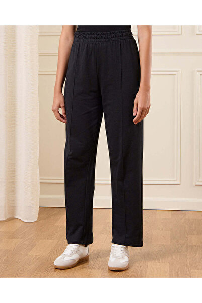 REDTAG Women Black Terry Trouser