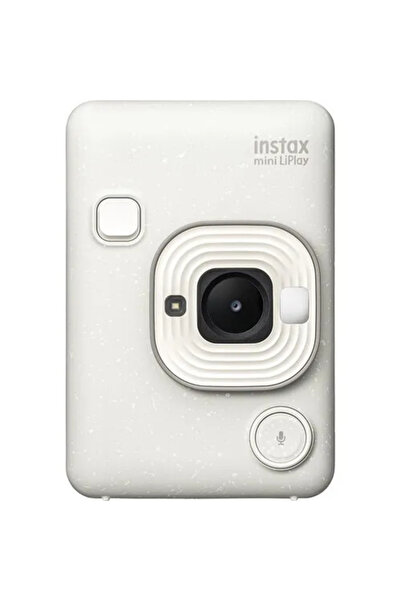 Fujifilm Instax mini LiPlay Misty White hybrid instant camera with 1x10 film and Akyta magnetic fram