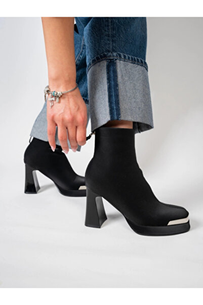 Heyzen PLATFORM TOPUKLU İTHAL KUMAŞ BOT SİYAH