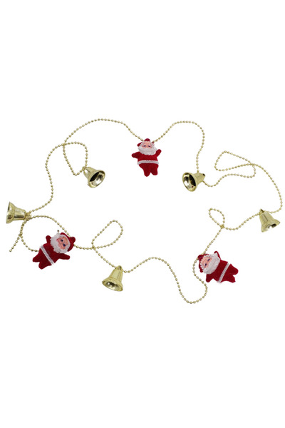 Binbirreyon Christmas Ornament Tree Chain Santa Claus Bell 150cm Bead Chain Me039