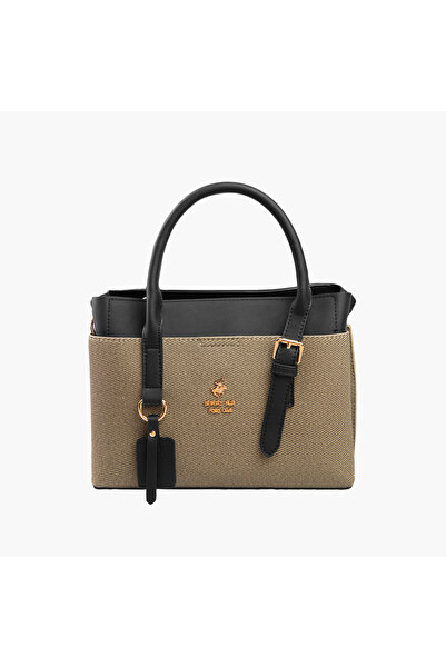 Beverly Hills Polo Club Buckle Detail Tote Bag with Double Handles