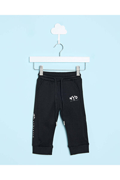 REDTAG بنطال رياضي مطبوع أسود للأولاد الرضع