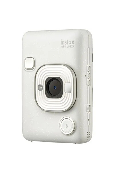 Fujifilm Instax mini LiPlay Misty White hybrid instant camera with 1x10 film and Akyta magnetic fram