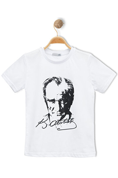 Alme Ataturk Printed Short Sleeve Unisex Children's T-Shirt (One Year Older Is Recommended)