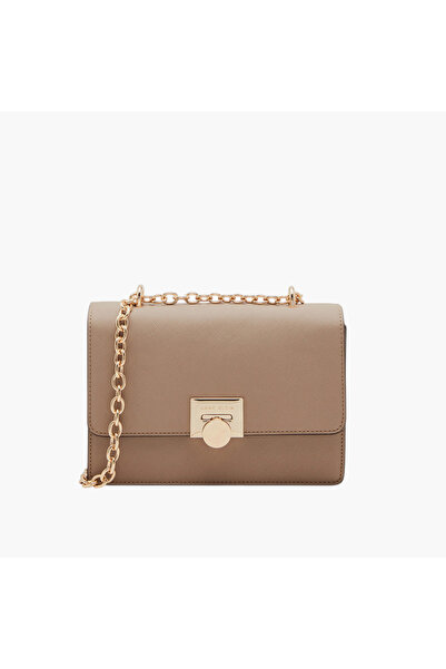 Anne Klein Solid Crossbody Bag with Chain Strap