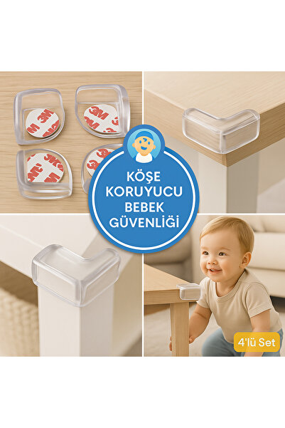 4pcs Transparent Adhesive Kids Edge Corner Protection Edge and Corner Protector