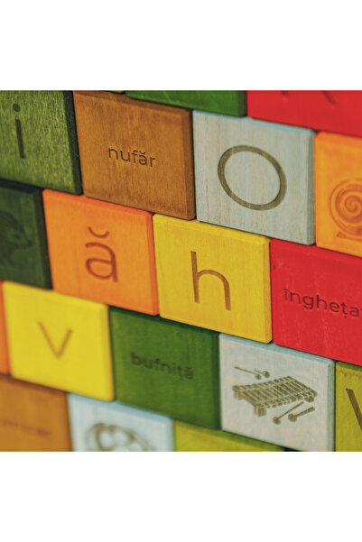 Guga Gaga Wooden cubes with Romanian alphabet