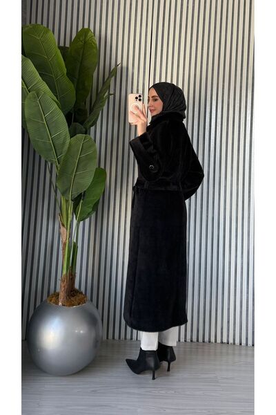 Molly Nelly Women's Angora Fur Soft Long Coat