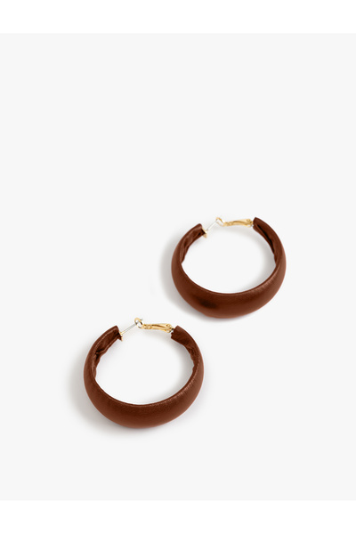 Koton Suni Deri Halka Küpe