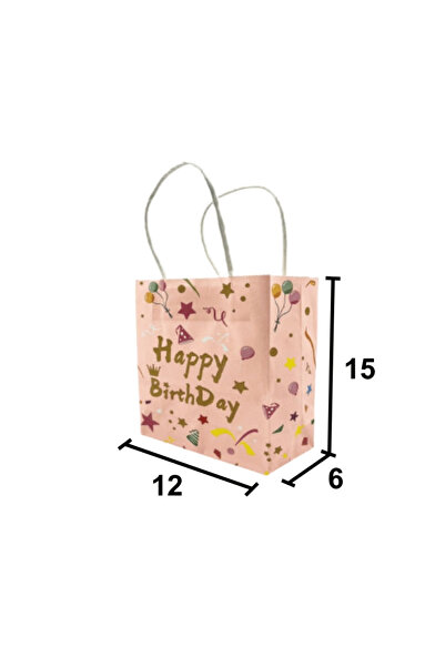 Le Mabelle Pink 6-Piece Paper Happy Birthday Bag