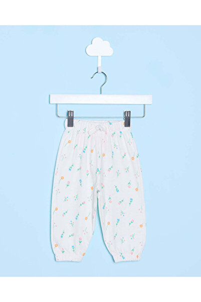 REDTAG بنطال رياضي بطبعة زهور عاجي اللون للبنات الرضع