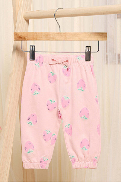 REDTAG Infant Girls Pink Printed Jogger