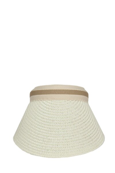 Zühre Beige Straw Visor Hat Onl-0003