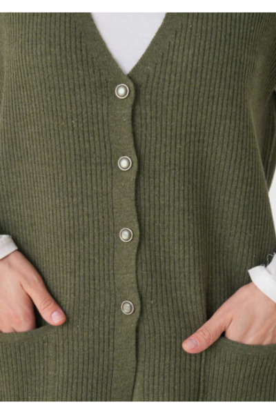 Stilmony Women's Mother Plus Size Corded Fabric Wool Knitwear Vest