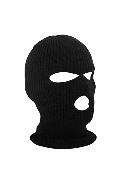 AXE SPORTSWEAR Men's Black Winter Knitwear Knitted Scarf Beanie Balaclava Fingered and Fingerless Gloves Set of 5