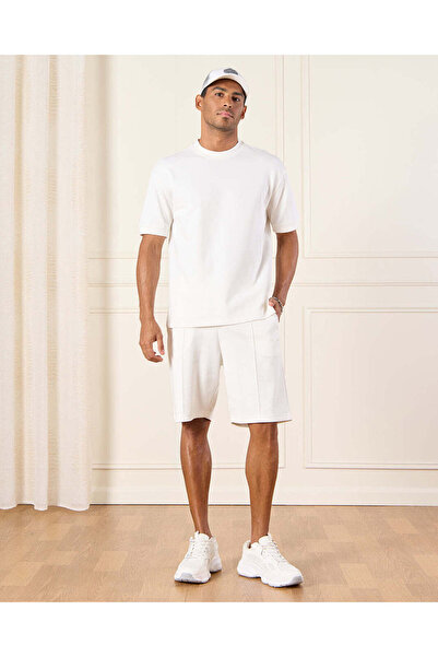 REDTAG Men Ivory Lounge Shorts