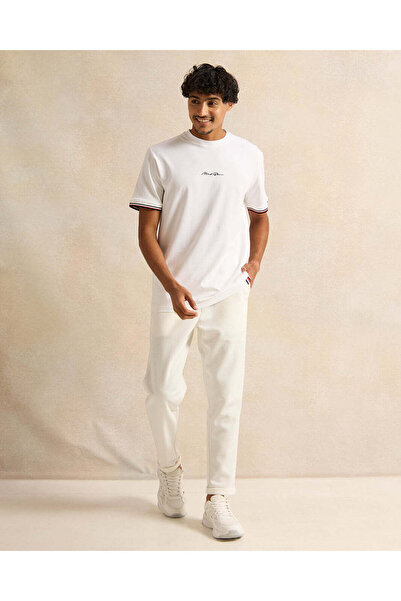 REDTAG Men Ivory Plain Track Pants