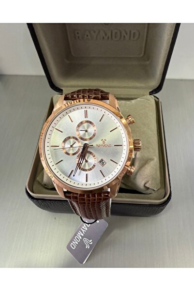 Raymond Crocodile Pattern Functional Leather Men's Wristwatch