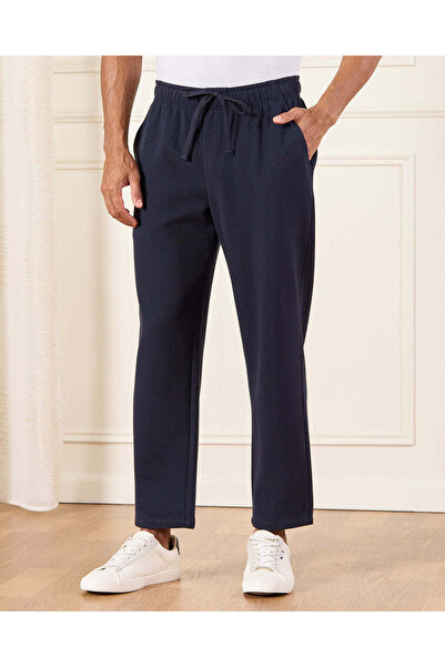 REDTAG Men Navy Twill Relax Fit Track Pants