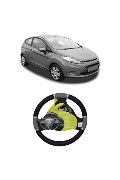 Umbrella Husă volan auto tip umbrelă, piele, gri, 37x39cm