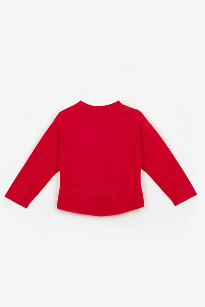 Le Mabelle Red Long Sleeve Combed Cotton Basic Kids T-Shirt