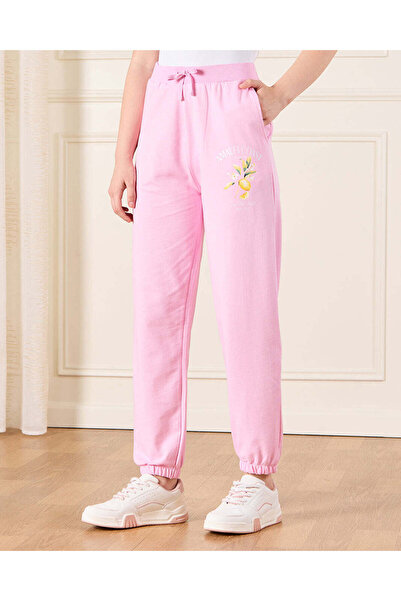 REDTAG Girls Pink Plain Track Pants