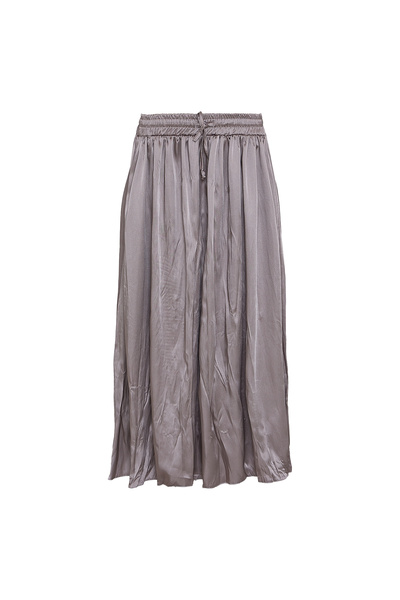 Eight Fashion Women's Long Colorful Satin Crush Skirt