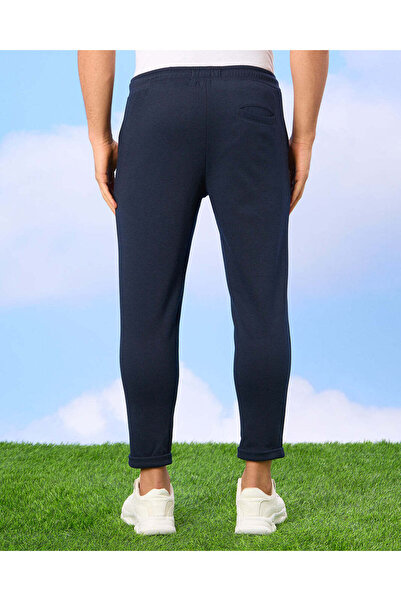 REDTAG Men Navy Solid Active Track Pants