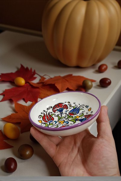 Salizera 6 Pieces Tile Motif Ceramic 13 cm Breakfast Snack Bowl Gift Bowl Set
