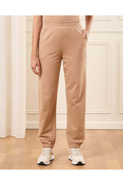 REDTAG بنطلون رياضي نسائي بيج بحافة مضلعة