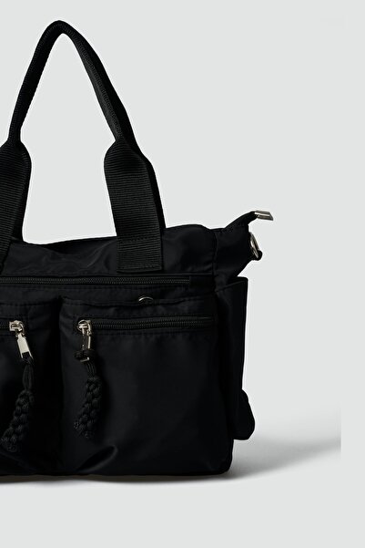 Shule Bags Bones Multi-Compartment Hand and Shoulder Bag Black