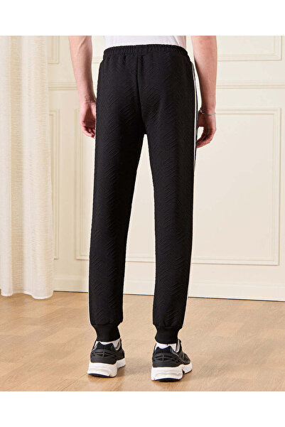 REDTAG Senior Boys Black Jacquard Active Pants