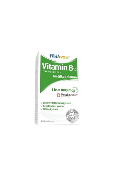 Wellcare STD Wellcare Vitamin B12 1000 Mcg Sprey 5 ML ( TEKLİDİR )