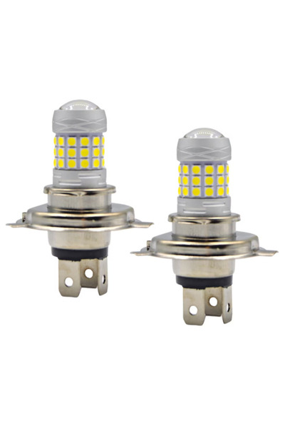 Ruan Set of 2 H4 car bulbs with 42 SMD LED 120W 6000k 12/80V two-phase magnifying glass