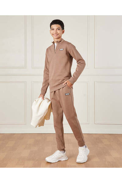REDTAG Senior Boys Plain Brown Adventure Track Pants