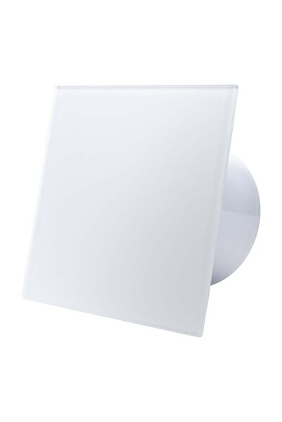 ECOVENT Bathroom fan DECORASMART, Ø100, Humidity sensor, Timer, Glass, Non-return valve, 93 m3/h, Matt white