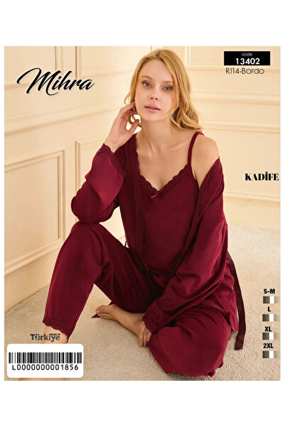 Mihra 13402 Kadın Kadife 3'Lü Pijama Takımı