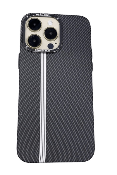 StarMobile Μεταλλικό δαχτυλίδι Carbon Black Case για Apple iPhone 15 Pro Max ...