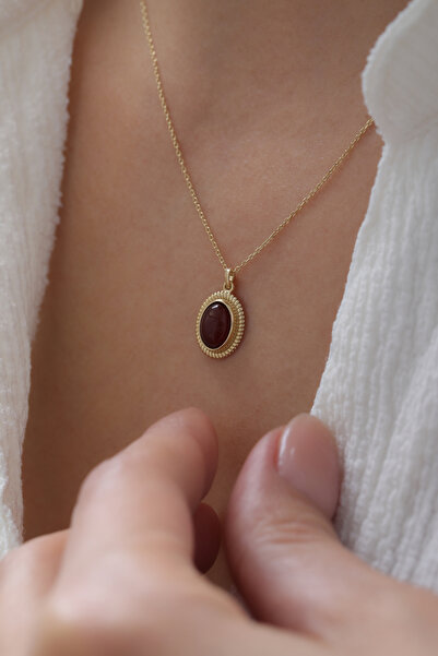 YAVUZ KUYUMCULUK 14 Ayar Altın Akik Kolye