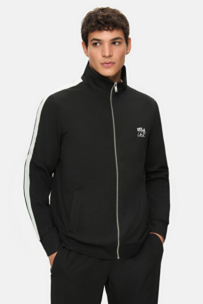 UCLA Ανδρικό φούτερ HALSTON με τύπωμα Standard Fit με μαύρο φερμουάρ και τσέπες