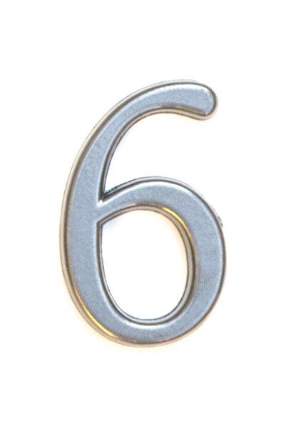 ICON TOOLS Apartment number, ICON TOOLS, zamak alloy, 50mm, silver, digit 6/9