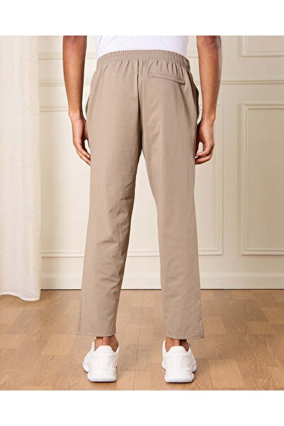 REDTAG Men Beige Plain Track Pants